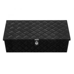 Bo&icirc;te &agrave; Outils en Aluminium pour Camion-Duoku-762x330,2x243,84 mm-avec Finition Stri&eacute;e-&Eacute;quip&eacute;e de Poign&eacute;es Lat&eacute;rales-Noir - Neuf