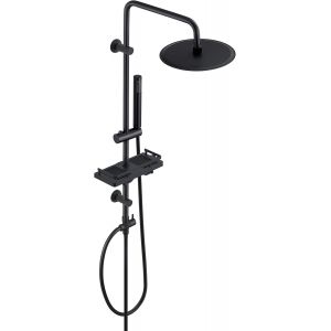 Syst&egrave;me de douche &agrave; effet pluie, avec &eacute;tag&egrave;re et douche de t&ecirc;te ronde, en acier inoxydable, diam&egrave;tre : 20 cm - Neuf