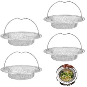 JGD-4 Grille Evier Cuisine, Filtre Evier Cuisine Avec Poign&eacute;e De Transport, Acier Inoxydable Bonde Evier Cuisine, Protection Contre Le Blocage, Diam&egrave;tre Ext&eacute;rieur 11Cm, Diam&egrave;tre Int&eacute;rieur 8Cm, Hau - Neuf