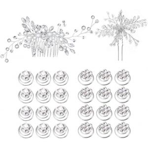 Kal-Pince Cheveux Mariage 26 Pièces Peigne Mariage Bijoux Cheveux Mariage Épingles À Cheveux De Mariée Épingles À Cheveux Épingles À Cheveux En Spirale Mariée Épingles À Cheveux Pour Mariage - Neuf