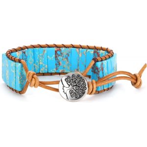 Bohemian Chic Stone Bracelet, Women's Natural Stone Chakra Bracelet, 7 Chakra Stone Bracelet For Women Men - Neuf