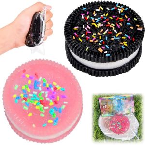 KAL-Biscuit Lot De 2 Jouets Anti-Stress, En Silicone Faits &Agrave; La Main, Pour Soulager Le Stress, Taba, Fufu, Jouet &Agrave; Presser Pour Soulager Le Stress, Ultra Doux, Rose + Noir - Neuf