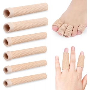KALANKA-Lot de 6 Protection Orteils en Silicone 3 Tailles, Tube de Coussin D'orteil, Protège Orteils, Bandage de Tube de Protection des Doigts en Gel Doux pour Cors, Ampoules, Callosités, Orteils et - Neuf