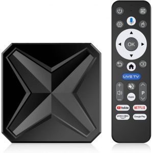 VornixorSarlshop-Plusefell Android 14 TV Box, Boitier Android TV 8k Ultra HD 2GB RAM 16GB ROM RK3518 Quad Core Cores-A53 Mali 450 MP2 GPU, Smart TV Box 2.4/5.8Ghz WiFi 6 BT 5.4 - Neuf