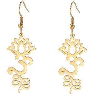 Kal-Collier Om En Forme De Fleur De Lotus Pour Femmes Et Filles - Pendentif En Forme De Lotus - Symbole Om Aum Ohm - Collier De Yoga Avec Breloque En Forme De Fleur De Lotus - Bijou Spirituel En - Neuf