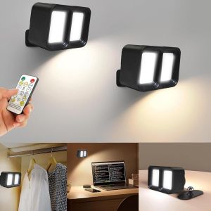 Applique Murale Interieur Led, Lampe Murale Avec Télécommande À Gradation Et Batterie Rechargeable Lampe De Chevet Chambre Sans Fil 360° Liseuse Lampe Pour Salon, Chambre, Escalier(Blanc) - Neuf