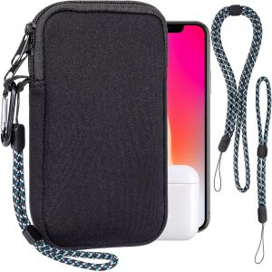 Housse Universelle Smartphone, Pochette De Protection En Durable N&eacute;opr&egrave;ne Pour T&eacute;l&eacute;phone Portable Sacoche De Protection Avec Mousqueton Et Dragonne Compatible Avec Iphone 13 14 15 16, Noir - Neuf