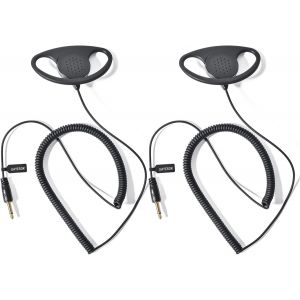 KALANKA-Lot de 2 &eacute;couteurs 1 broche de 3,5 mm en forme de D - Haut-parleur de s&eacute;curit&eacute; - Microphone - Avec prises audio de 3,5 mm - Pour radio Motorola Hytera Kenwood - Neuf