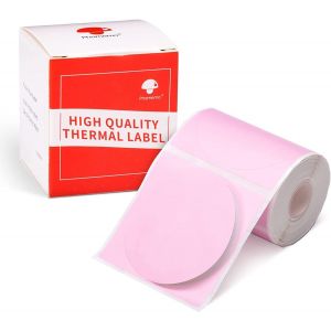 M110 Ronde Etiquettes Pink,Pink Ronde &eacute;tiquettes thermiques autocollantes pour M110 M120 M220 M221 M108 M102 M100 M150 M250 M260-1,96""x1,96"" (50x50mm),140 &eacute;tiquettes/rouleau - Neuf