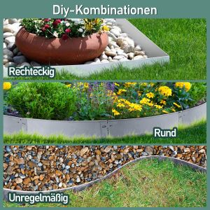 Bordure De Gazon Bordure De Chemin Bordure M&eacute;tallique Bordure De Parterre Galvanis&eacute; Palissade 100x18cm 45m - Neuf