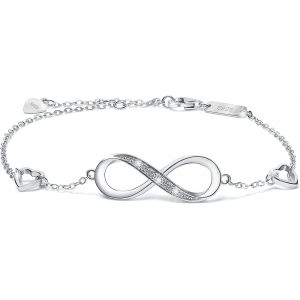 Bracelet En Argent Sterling 925 Pour Femmes Zircone Cubique Symbole Amour Bracelet Cadeau - Neuf