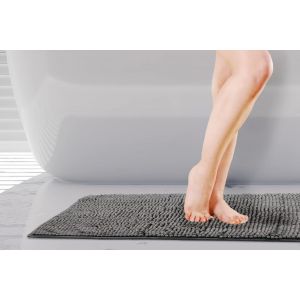 KAL-Noodle Tapis De Bain Antidérapant Doux Au Toucher Graphite U2013 Tapis De Bain 45 X 75 Cm - Neuf