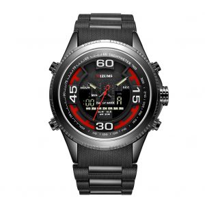 Montre-Bracelet Analogique A Quartz Mizums Pour Femme, Etanche, Sport, Plein Air, Double Mouvement (Rouge) - Neuf