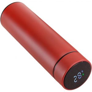 Rouge, Acier Inoxydable Puce Bouteille D'eau Intelligente De L'écran Lcd Tactile, Maintenir Au Chaud Ou Au Froid, À Emporter En Voyage Tasse À Thé, À Café, À Double Paroi Isolées Sous Vide - Neuf