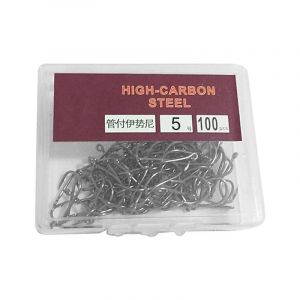 1 Bo&icirc;te Large Manivelle Diff&eacute;rentes Sp&eacute;cifications P&ecirc;che J Hame&ccedil;ons En Acier Au Carbone Pratique Pointu Barbel&eacute; Jig Hame&ccedil;ons Pour Amateur De P&ecirc;che -5 - Neuf