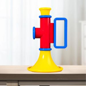 Trompette En Plastique, Jouet Educatif Multifonctionnel Aux Couleurs Vives, Instrument De Musique, Cadeau D'anniversaire, Rouge - Neuf