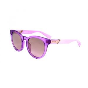Lunettes De Soleil Furla Sfu687 51/21/140 6pfg Shiny Transparent Liliac Acetate Woman Fur Sun Sfu687 6pfg 51 21 140 - Neuf