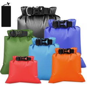 Kalanka-6 Pcs Sac Étanche Léger, 1,5l/2,5l/3,5l/4,5l/6l Sac À Sec Imperméables, Léger Et Imperméable Combo Sac À Sec Submersible Pour Kayak Rafting Bateau Randonnée Camping - Neuf