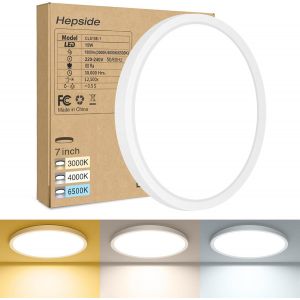 TIANYI-Plafonnier Led plafond - 3000K/4000K/6500K plafonniers modernes, 18 W 1800 LM Super lumineux Lampe pour salle de bain, chambre à coucher, salon, cuisine, cave Ø18 cm - Neuf