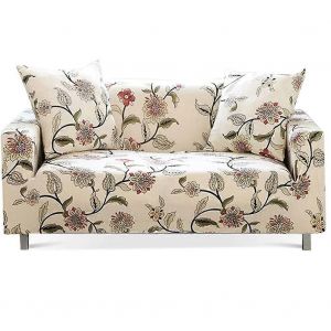 Housse De Canape Extensible Imprimee De Fleurs Pour Canape 4 Places Avec 2 Taies D'oreiller Offertes. Lavable Et Adaptee Aux Animaux De Compagnie. - Neuf