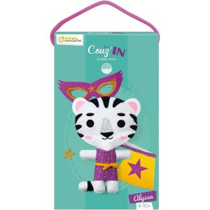 KALANKA-MY MANDARINE KC154C - Kit Créatif Couture Enfant - Doudou à coudre Maxi Couz'IN - À partir de 6 ans - ALYSSA LA TIGRESSE - Neuf