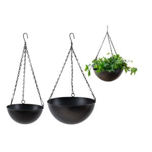 Ensemble De Jardini&egrave;res Suspendues En Fer - 2 Pots De Fleurs Pour Int&eacute;rieur Et Ext&eacute;rieur, Hauteur R&eacute;glable, Conception Durable - Neuf