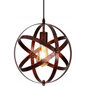 Subzonal-Suspension Luminaire Industrielle Vintage, E27 Lustre Salle &Agrave; Manger Design Cage M&eacute;tal, Lampe &Agrave; Suspension Avec C&acirc;ble Ajustable Pour Chambre Salon Cuisine Salle &Agrave; Manger Bar Restaurant - Neuf