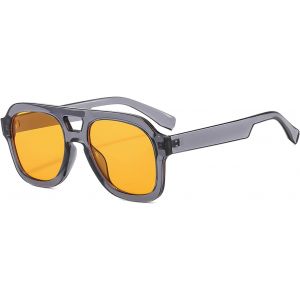 Lunette de Soleil Pilote pour Homme Femme Lunettes Carr&eacute;es R&eacute;tro Vintage Ann&eacute;es 70 Lunettes Pilote Vintage Classique UV400, 50MM - Neuf