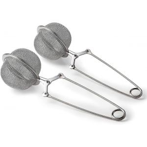 Acier inoxydable en vrac Thé Mesh Passoire Snap Ball Infuseur à thé (argent) (2pcs) - Neuf