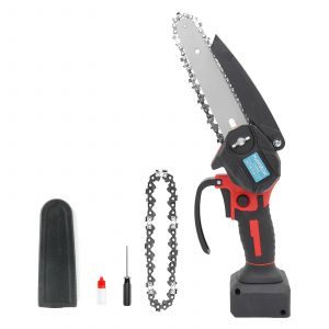 Mini tron&ccedil;onneuse sans fil, tron&ccedil;onneuse portable de 15 cm avec verrouillage de s&eacute;curit&eacute;,pour les branches, les jardins, la maison et la cour, cadeau pour les hommes,les p&egrave;res, les maris et les femmes - Neuf