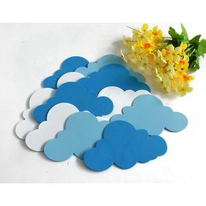 Chambre Bébé Stickers Muraux, 7 X 11,5 Cm, 24 Nuages - Neuf