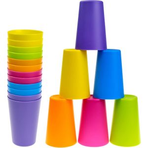 Lot De 12 Gobelets En Plastique Colorés, 160 Ml, Gobelets Pour Enfants, En Plastique, Solides, Réutilisables, Pour Fête, Réutilisables, En Plastique Rigide, Réutilisables, Pour Fête, 6 - Neuf