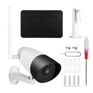 Camera de securite solaire 1080P HD avec vision nocturne et Wi-Fi etanche - Neuf