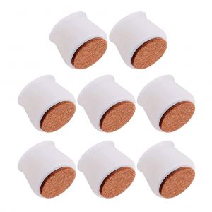 HJLIAN Lot de 8 protections de sol en silicone pour pieds de chaise, avec patins en feutre, antiderapantes et elastiques - Neuf