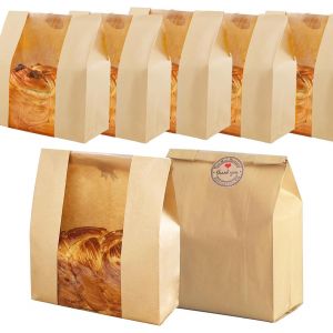 35 Stück Grand Sac À Pain Conservation En Papier,Sachet Kraft Fenêtre,Sachet Kraft Alimentaire,Sachets Kraft Parfaits Pour Les Sandwich,Gâteau,Bonbons Fruit Pochette Cadeau(32,5 X 21,6 X 10,2 Cm) - Neuf