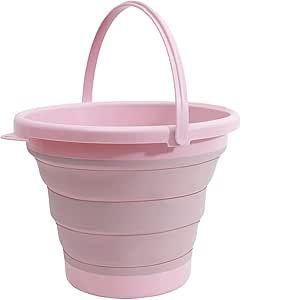 (Rose) 5l Seau Pliable Ronde Pliante Seau En Plastique Souple Seau Portable Seau Utilisation Intérieure Et Extérieure Rétractable Seau De Rangement Idéal Pour Le Camping Pêche B - Neuf