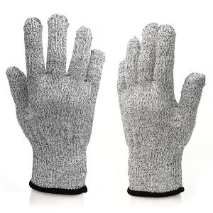 Gants anti-coupures de niveau 5, gants de protection pour cuisine et jardinage, gants r&eacute;sistants aux lames tranchantes, 3 paires, gris, l&eacute;g&egrave;res et respirantes - Neuf