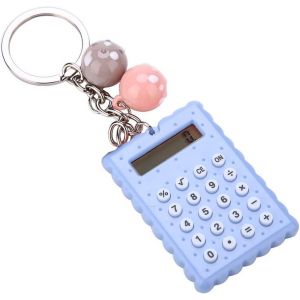 Calculatrice de Porte-cl&eacute;s, Mini Calculatrice de Porte-cl&eacute;s de Style Biscuits Mignons Portables, Calculatrice de Poche &agrave; Affichage 8 Bits pour Enfants/&eacute;tudiants(Violet) - Neuf