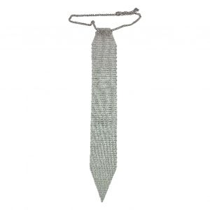 Cravate Étincelante Strass Brillants Style Maille Plate Sangles De Cou En Métal Cravate Scintillante Cadeau De Noël Cravate Fêtes Accessoires De Photographie-Blanc - Neuf