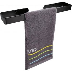 Eryi-Porte-Serviettes De Salle De Bain, 30cm Porte-Serviette Adhésif Noir, Porte Serviette Acier Inoxydable, Petit Porte-Serviettes, Porte-Serviettes Invité, Pour Salle De Bain, Cuisine, Toilette - Neuf