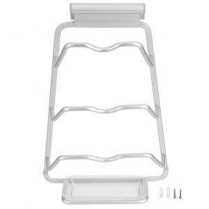 Hjlian Etagere Murale A 3 Niveaux Pour Couvercles, Planche A Decouper, Ustensiles De Cuisine, Accessoires De Cuisine, Bac A Eau En Plastique Argente - Neuf