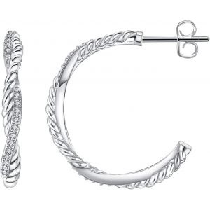 Kal-Torsad&eacute;es Cr&eacute;oles Boucles D'oreilles Pour Femme, 18k Plaqu&eacute;es Or Hypoallerg&eacute;niques Boucles D'oreilles Cz Or C Shape Pour Femmes Filles Bijoux Cadeaux - Neuf