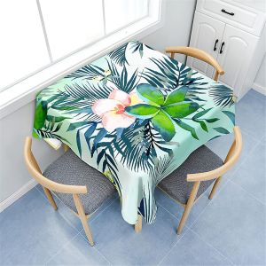 ChenQuanSarl-Nappe De Table Carrée, Motif Feuilles De Plantes Nappes Imperméables Anti Tache Infroissable Nappe Pour Salle À Manger Cuisine Jardin Picnic Exterieur (120X120Cm,Fleurs Roses) - Neuf