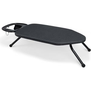 MEVRONISSHOP-Planche &agrave; Repasser de Table 36x64cm,Housse R&eacute;sistante &agrave; la Chaleur avec Housse Rembourr&eacute;e &Eacute;paisse,Pieds Pliants,Noir - Neuf