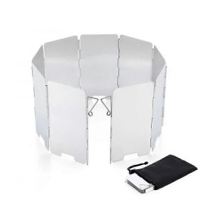 Portable En Aluminium 9 Plaques Pliable Réchaud À Gaz Pare-Brise Camping Cuisine Bbq Cuiseur Pare-Vent Pique-En Plein Air Ustensiles De Cuisine Brise-Vent - Neuf