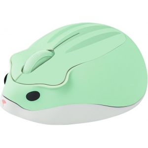 Adorable souris sans fil en forme de hamster portable de voyage 1200 DPI Nouveaut&eacute; optique unique petite souris silencieuse sans fil pour ordinateur portable PC pour enfants cadeau (vert) - Neuf