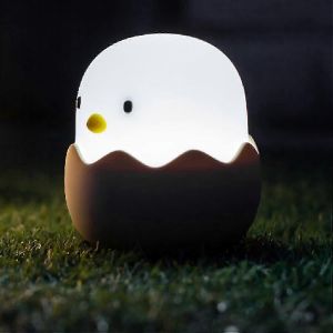 Veilleuse LED pour enfants, rechargeable par USB, capteur tactile, veilleuse en silicone, motif poussin - Neuf