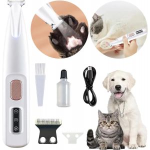 Tondeuse Chien, Tondeuse Pour Chien Rasoir Pour Chiens Chat Faible Bruit,Lumi&egrave;re Led &Eacute;tanche Ipx5 Tondeuse Sans Fil Pour Chiens, Chats, Pattes, Yeux, Oreilles, Visage, Corps Rechargeable Par Usb - Neuf