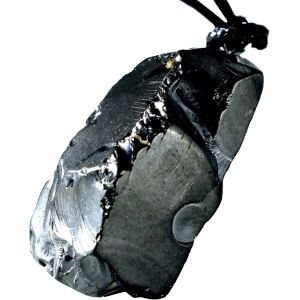 Kal-Collier Pendentif En Cristaux De Shungite | Bijoux Spirituel Collier Chakra, Pierre Naturelle - Bijoux Tendance, Cristal De Roche, Pendentif Noir - Neuf