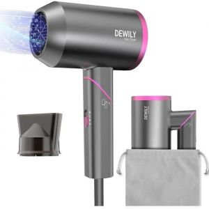 Mini Seche Cheveux Voyage Pliable - DEWILY Professionnel Seche-cheveux de voyage Petit, Ionique Hair Dryer 1 buses, 3 temperatures, - Neuf